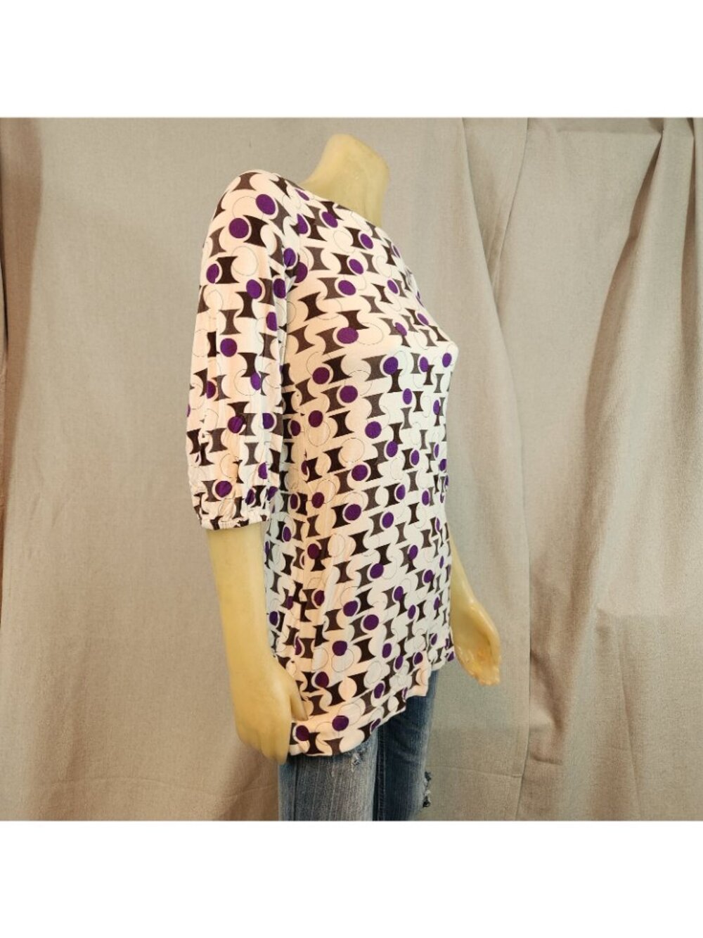 Hourglass Lilly White Boat Nck Short Slv Blouse Shirt Top Womens USED XS XSMALL - Picture 5 of 6